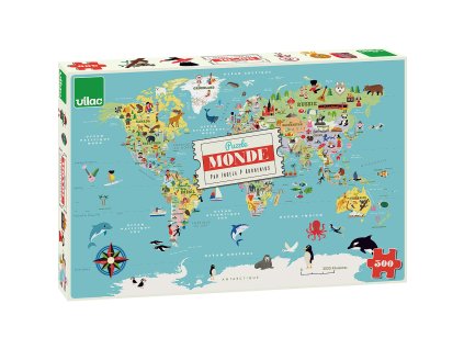 Vilac Puzzle Mapa světa 500 dílků