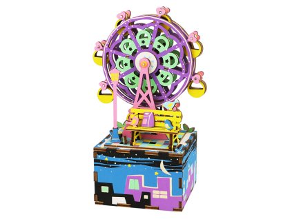RoboTime 3D dřevěná skládačka hrací skříňky Malý kolotoč
