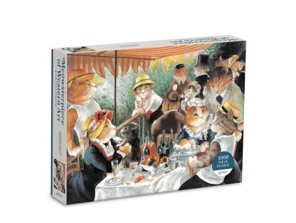 Galison Puzzle Snídaně veslařů s kočkami 1000 dílků