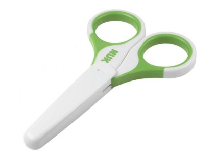NUK Dětské zdravotní nůžky s krytem zelená