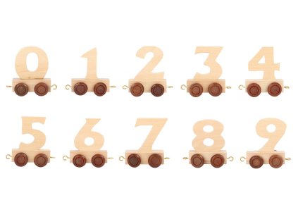 small foot Vláčkodráha - vláček přírodní číslice - 1 ks číslice