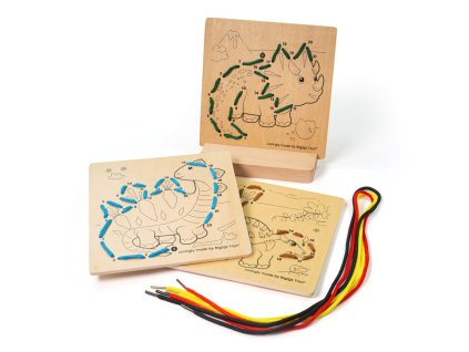 Bigjigs Toys Provlékání podle čísel Dinosauři