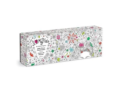 Galison Vybarvovací panoramatické puzzle Květiny ve vlasech 1000 dílků