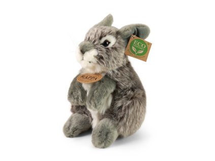 Rappa Plyšový zajíc šedý sedící 20 cm ECO-FRIENDLY