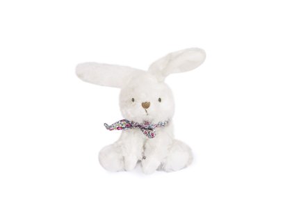 Doudou Plyšový králíček s šátkem 12 cm fialová s kytičkami