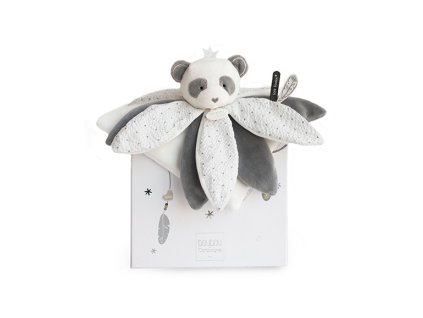 Doudou Dárková sada - plyšový muchláček panda 26 cm
