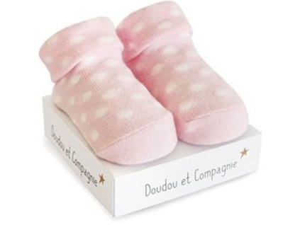 Doudou Ponožky pro holčičku 0-6 měs. 1 pár růžová