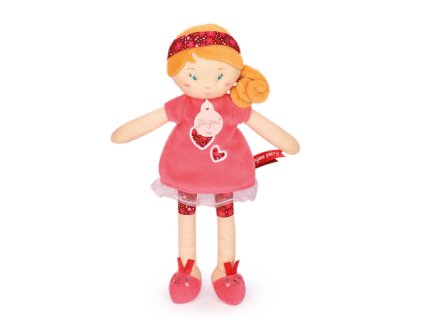 Doudou Jolijou Panenka LES PIPELLETTES 25 cm 1 ks červená