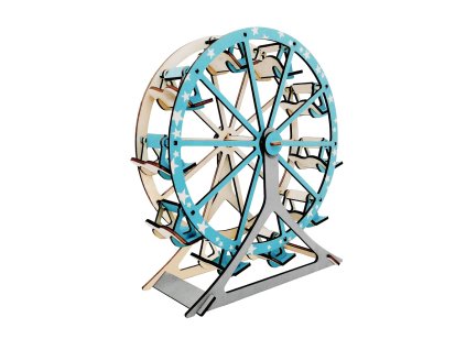 Woodcraft Dřevěné 3D puzzle Ruské kolo tyrkysové