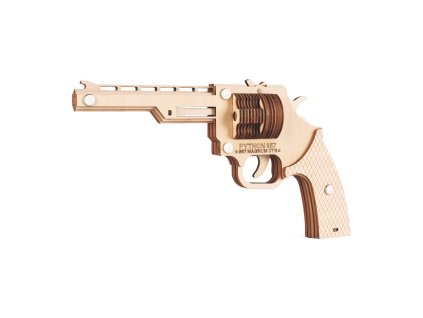 Woodcraft Dřevěné 3D puzzle Zbraň na gumičky Revolver