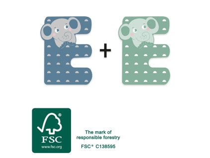 small foot Dřevěné písmeno E