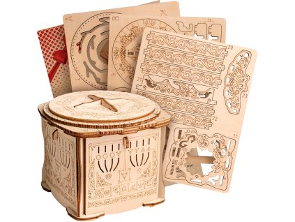 EscapeWelt 3D dřevěná skládačka hlavolamu Secret Lock Box