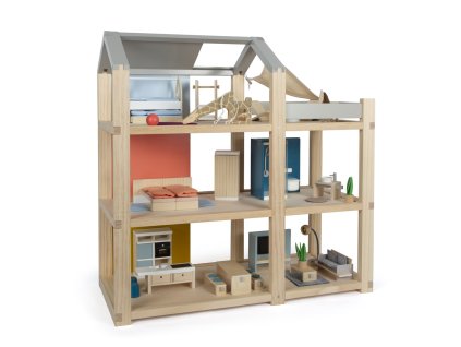 small foot Domeček pro panenky s nábytkem, přírodní