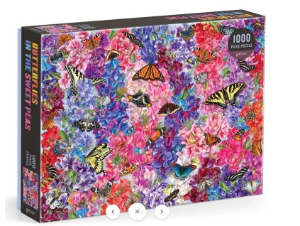 Galison Puzzle Motýli v sladkých hrášcích 1000 dílků