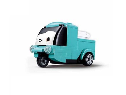 Sluban Power Bricks M38-B1072E Natahovací autíčko s očima Tyrkysový náklaďák