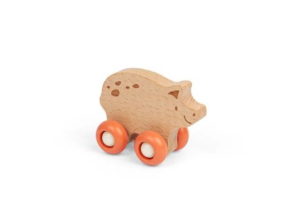 Bigjigs Toys Domácí zvířátko na kolečkách Prasátko