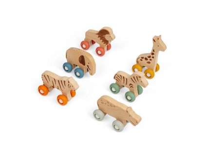 Bigjigs Toys Zvířátko na kolečkách Safari 1 ks
