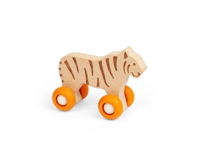 Bigjigs Toys Zvířátko na kolečkách Safari Tygr