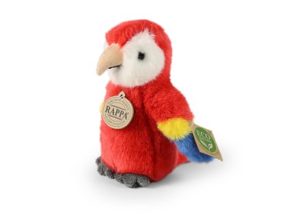 Rappa Plyšový papoušek Ara 16 cm červený ECO-FRIENDLY