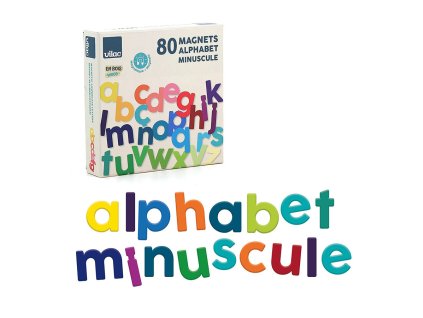 Vilac Dřevěná magnetická abeceda Malá písmena 80 ks