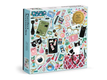 Galison Fóliové puzzle Kočičí elegance 500 dílků