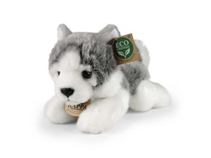 Rappa Plyšový pes husky ležící 20 cm ECO-FRIENDLY