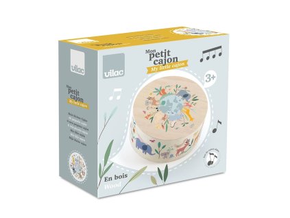 Vilac Dřevěný cajón bubínek Zvířata světa Sarah Betz