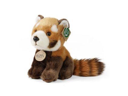Rappa Plyšová panda červená sedící 18 cm ECO-FRIENDLY
