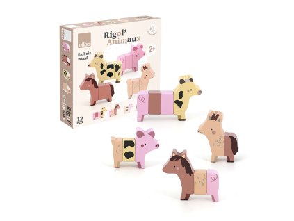 Vilac Dřevěná magnetická skládačka Legrační zvířátka na farmě