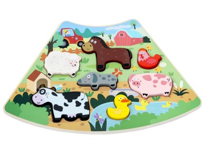 2Kids Toys Dřevěné puzzle Veselá farma propojitelné