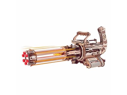 RoboTime 3D dřevěná mechanická skládačka Rotační kulomet