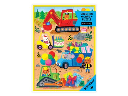 Mudpuppy Puzzle s blahopřáním Na staveništi