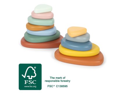 small foot Montessori říční kameny Balanční hra