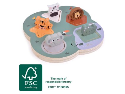 small foot 3D puzzle se zvuky zvířat Safari