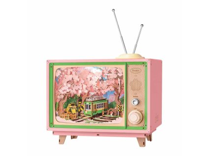 RoboTime 3D dřevěná skládačka hrací skříňky Projížďka v sakurovém lese