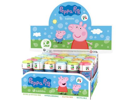 Bublifuk Peppa Pig 60ml dětský bublifukovač s hrou ve víčku