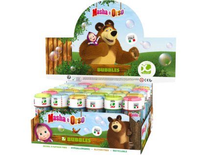 Bublifuk Máša a medvěd 60ml dětský bublifukovač s hrou ve víčku