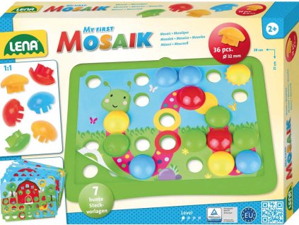 LENA Baby mozaika Příroda klouboučky 36ks + předlohy 7ks v krabici