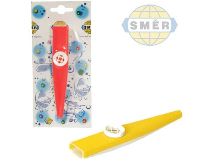 SMĚR KAZOO plastový foukací hudební nástroj 12cm 3 barvy
