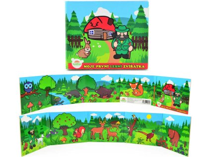 Knížka baby leporelo moje první zvířátka v lese skládací knížečka pro miminko