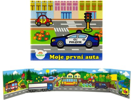 Knížka baby leporelo moje první auta skládací knížečka pro miminko