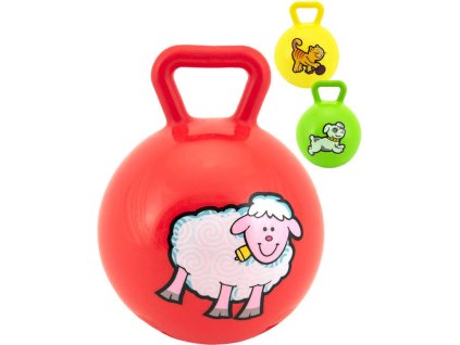 Chrastítko baby míč s úchytem 14cm se zvířátkem 3 druhy pro miminko guma