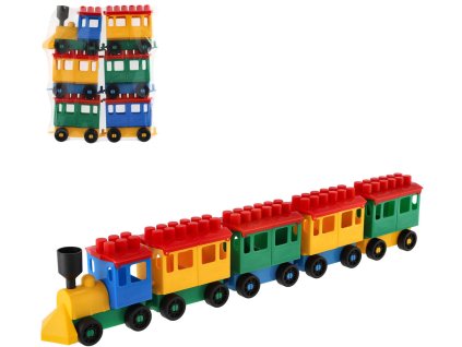 LORI 008 Vláček plastový maxi 8 set lokomotiva + 5 vagonků
