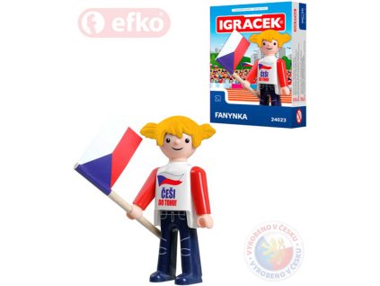 EFKO IGRÁČEK Fanynka hokejová figurka 7,5cm v krabičce STAVEBNICE