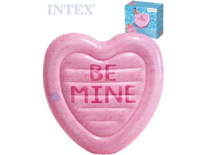 INTEX Lehátko nafukovací Srdce 145x142cm matrace na vodu s držákem nápojů 58789