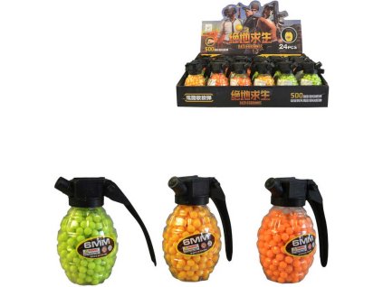 Kuličky náhradní náboje do pistole 6mm set 500ks v doze granát 3 barvy