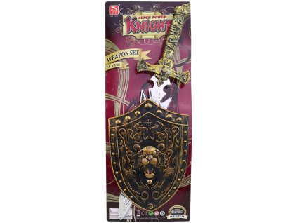 Souprava rytířská dětský meč 58cm + štít zdobený plast na kartě
