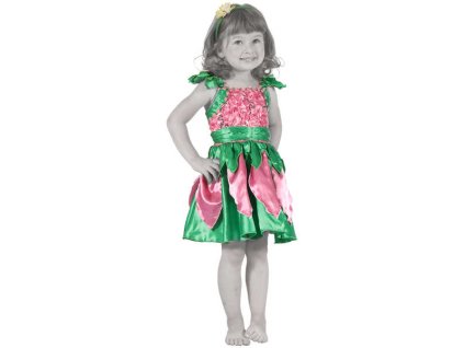 KARNEVAL Šaty VÍLA KVĚTINOVÁ vel. XS (92-104 cm) 3-4 let KOSTÝM