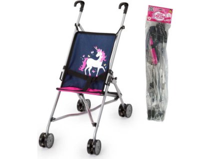 Kočárek Adélka golfové hole jednorožec 27x51x53cm pro panenku miminko kov