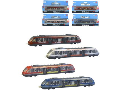 Vlaková souprava Metro kovová 17cm volný chod 4 druhy v krabičce